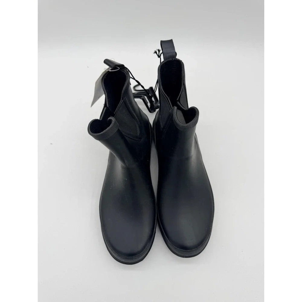 Time And Tru Boots Womens Size 6 Black Chelsea Rain Pull On Water Resistant